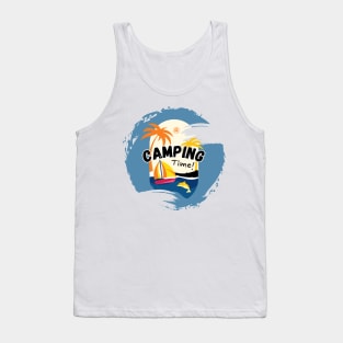 Camping Time with Sea ,Desert and Palm Trees Tank Top